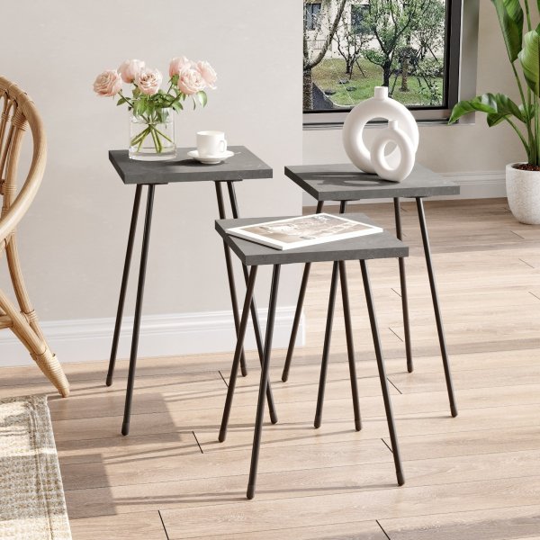 Luiz Tisch 29 x 29 cm - Grau/Schwarz Luiz Tisch 29 x 29 cm - Grau/Schwarz