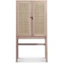 Ebener Schrank in Wei mit Rattantren