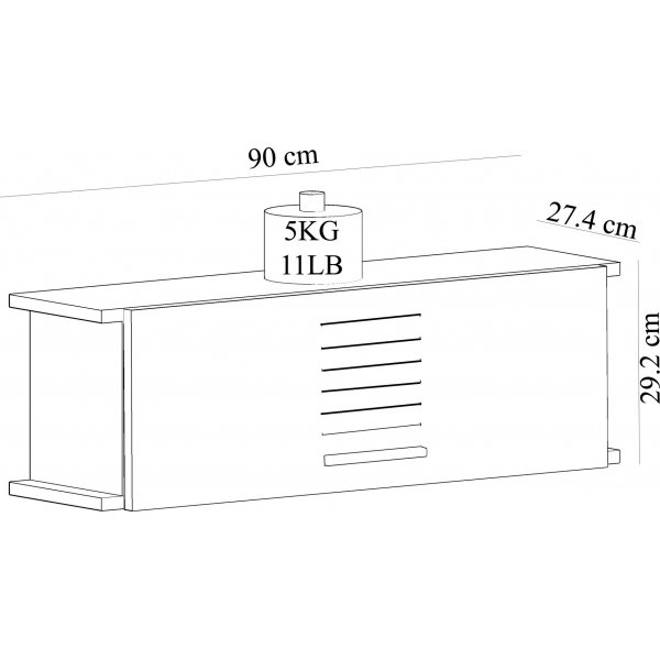Wandschrank Rada - Weiß/Walnuss Wandschrank Rada - Weiß/Walnuss