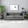 Chesterfield Royal 3-Sitzer Sofa - Grauer Samt