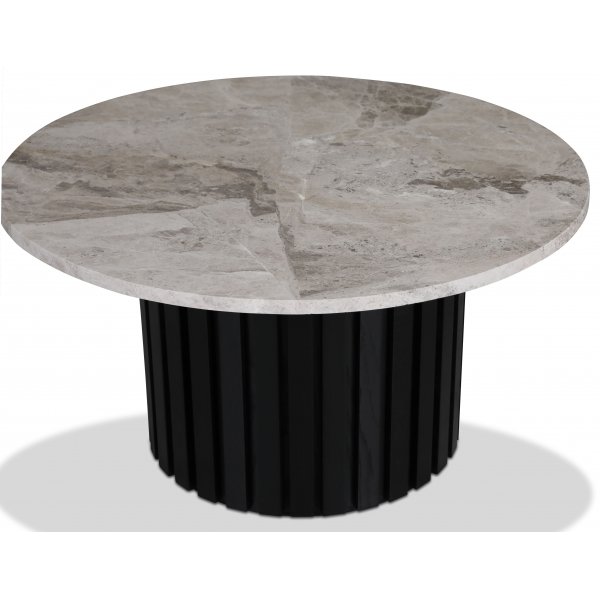 Sumo Couchtisch aus Marmor Ø85 - Schwarz gebeizter / graubeiger Marmor Sumo Couchtisch aus Marmor Ø85 - Schwarz gebeizter / graubeiger Marmor