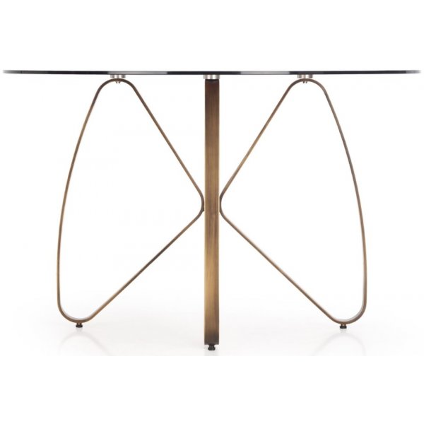 Rhonda runder Esstisch 120 cm - Braun / Antikgold Rhonda runder Esstisch 120 cm - Braun / Antikgold