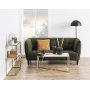 Alisma Couchtisch 90x50 cm - Weier Marmor/Gold
