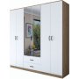Bardo Kleiderschrank 210 x 51,5 x 210 cm - Walnuss/Wei