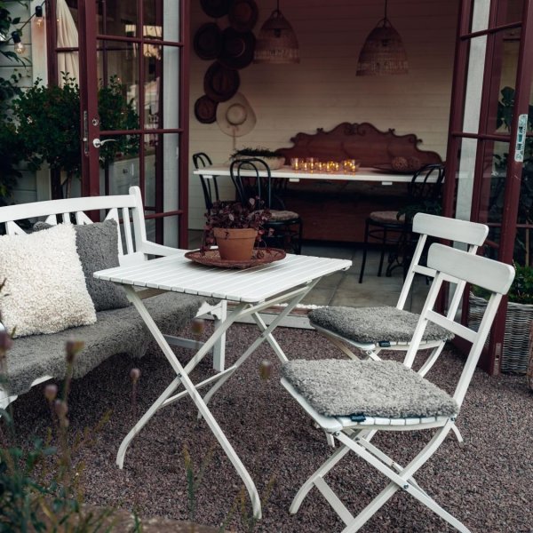 Lockiges Sitzkissen mit Polsterung Naturgrau - 40 x 40 cm Lockiges Sitzkissen mit Polsterung Naturgrau - 40 x 40 cm