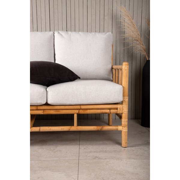 3-Sitzer-Sofa aus Rohrgeflecht - Hellgrau/Natur 3-Sitzer-Sofa aus Rohrgeflecht - Hellgrau/Natur