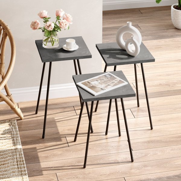 Luiz Tisch 29 x 29 cm - Grau/Schwarz Luiz Tisch 29 x 29 cm - Grau/Schwarz