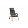 Relaxsessel mit Fuhocker in echtem Schaffell Eiche/Grau - Frank