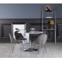 Plaza Essgruppe, Marmortisch mit 4 Plaza Samtsthlen - grau/wei/Chrom