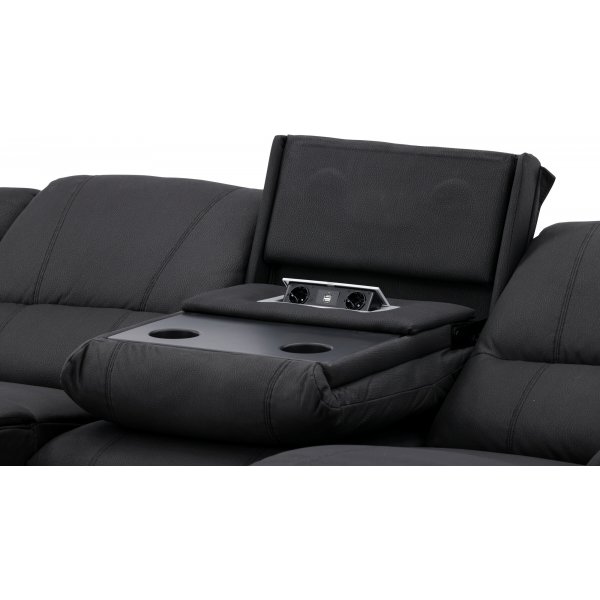 Singapore 3-Sitzer-Liegesofa - Schwarz