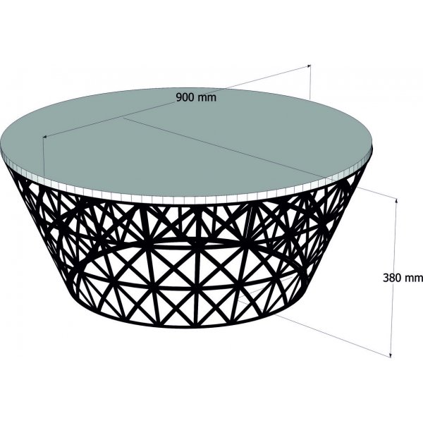 Style Couchtisch 90 cm - Eiche/schwarz