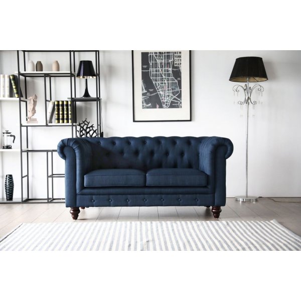 Sofa 2-Sitzer Chesterfield blau - Herron