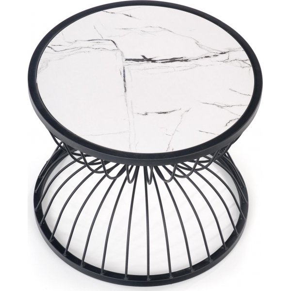 Rudyard Couchtisch Ø50 cm - Weiß/Schwarz Rudyard Couchtisch Ø50 cm - Weiß/Schwarz