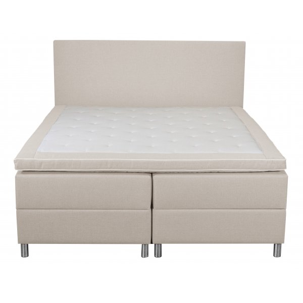 Bett mit Stauraum beige Boxspringbett 180x200 cm