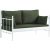 Lalas 2-Sitzer Outdoor-Sofa - Wei/Grn + Mbelpflegeset fr Textilien