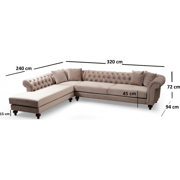 Bogart Ecksofa - Beige