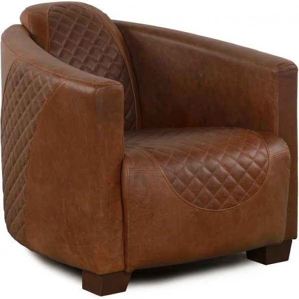 Heritage Clubsessel (Squares) - Anilin Leder