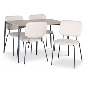 Lokrume Essgruppe 120 cm Tisch aus hellem Holz + 4 Lokrume beige Stühle Lokrume Essgruppe 120 cm Tisch aus hellem Holz + 4 Lokrume beige Stühle