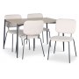 Lokrume Essgruppe 120 cm Tisch aus hellem Holz + 4 Lokrume beige Sthle