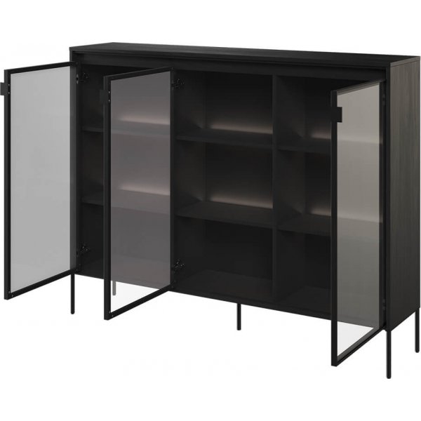 Trendvitrine H118 cm - Schwarz