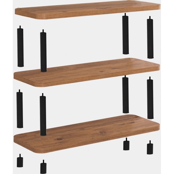 Step-Bücherregal - Schwarz/Kiefer Step-Bücherregal - Schwarz/Kiefer