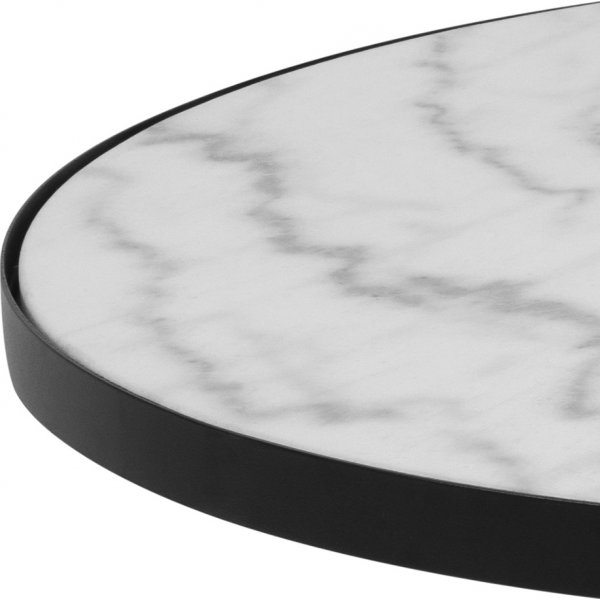 Soli Couchtisch Ø65 cm - Weißer Marmor/Schwarz Soli Couchtisch Ø65 cm - Weißer Marmor/Schwarz