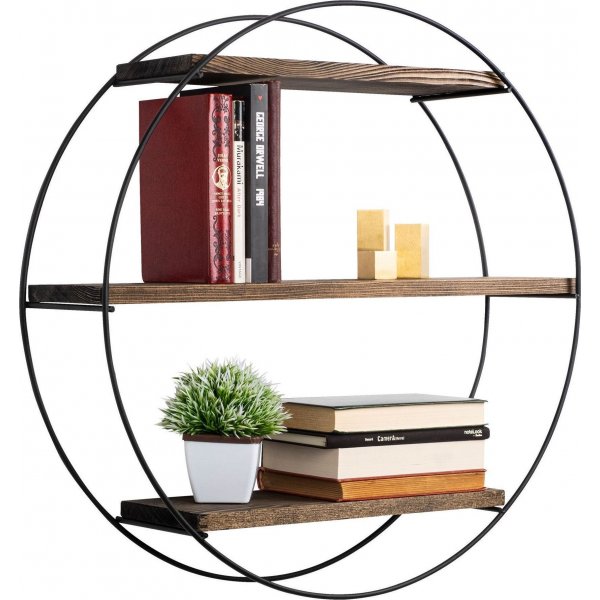 Wandregal rund schwarz 60 cm