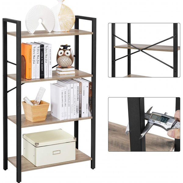 Petter Bücherregal 66 x 120 cm - Graubeige/Schwarz Petter Bücherregal 66 x 120 cm - Graubeige/Schwarz