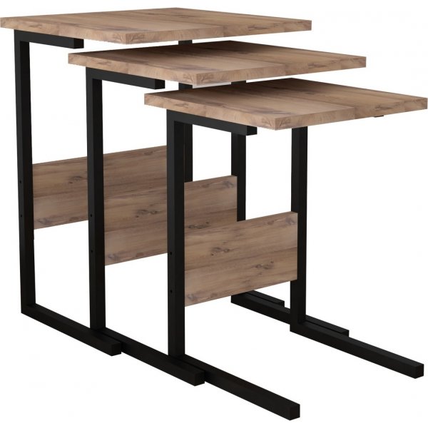 Sali Tisch 32/36/40 x 32/36/40 cm - Schwarz/Kiefer