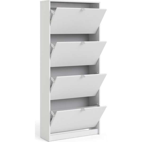 Schuhe tiefer Schuhschrank mit 4 Fächern - Weiß Schuhe tiefer Schuhschrank mit 4 Fächern - Weiß