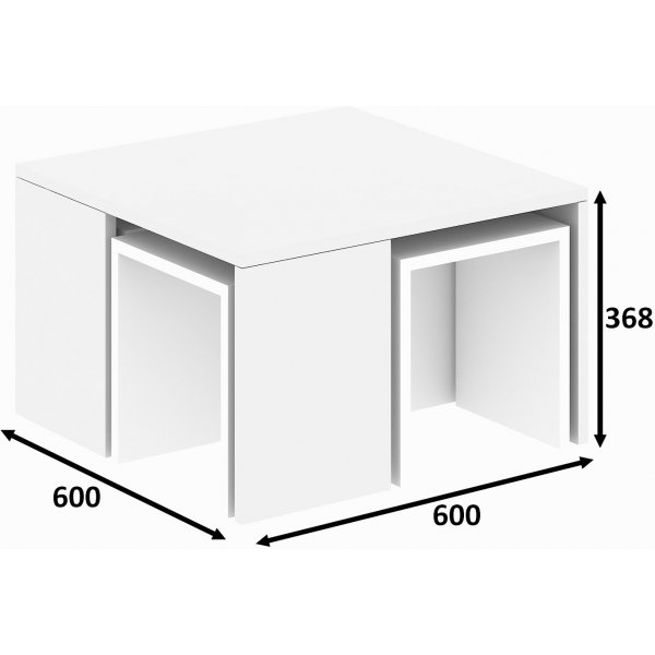 Annabelle Couchtisch-Set - Wei