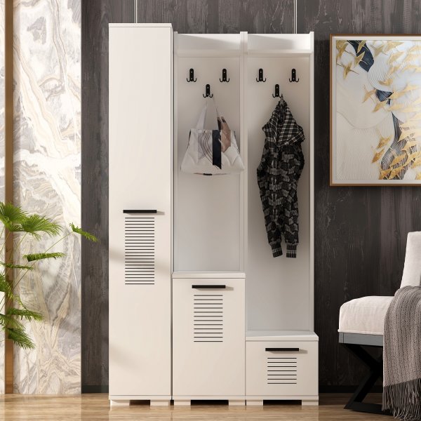 Asimo Kleiderbügel 100 x 44,6 x 183 cm - Weiß Asimo Kleiderbügel 100 x 44,6 x 183 cm - Weiß