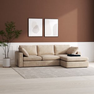 Moby dunkelbeige Diwansofa 296 cm - Wendbares Diwansofa mit Taschenfedern Moby dunkelbeige Diwansofa 296 cm - Wendbares Diwansofa mit Taschenfedern