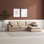 Moby dunkelbeige Diwansofa 296 cm - Wendbares Diwansofa mit Taschenfedern