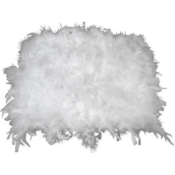 Lampenschirm rund 45 cm - wei (Feder)