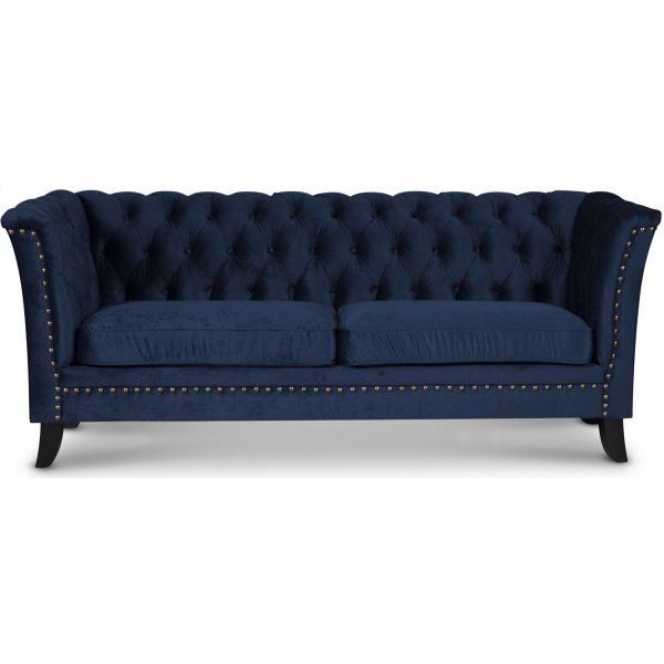 Chesterfield Liverpool 2-Sitzer Sofa - Blauer Samt