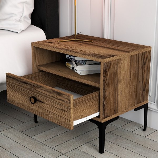 Lisbon Nachttisch - Nussbaum