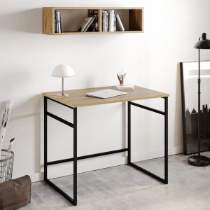 Gama Schreibtisch 90x60 cm - Eiche/schwarz