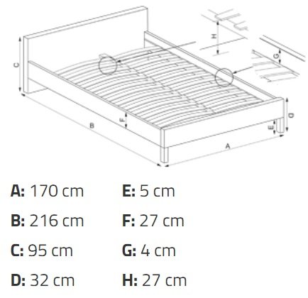 Thore Bett mit Stauraum 160x200 cm - Grau (Chenille) Thore Bett mit Stauraum 160x200 cm - Grau (Chenille)