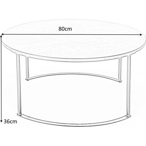 Macao Couchtisch Ø80 cm - Grau/Schwarz Macao Couchtisch Ø80 cm - Grau/Schwarz