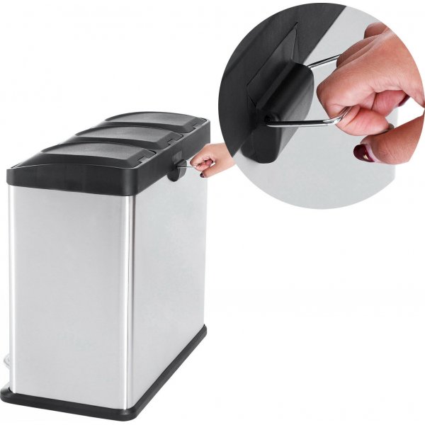 Luan Abfalleimer 54 l - Silber/schwarz Luan Abfalleimer 54 l - Silber/schwarz