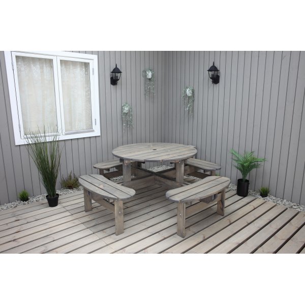 Ronda-Mbelgruppe - Gartenbank und Tisch in einem - Grau + Fleckentferner fr Mbel