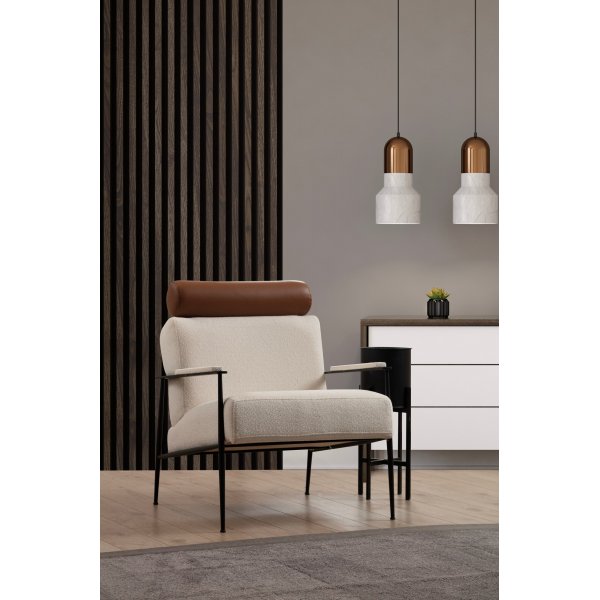 Toskana-Sessel - Weiß/Kamel Toskana-Sessel - Weiß/Kamel