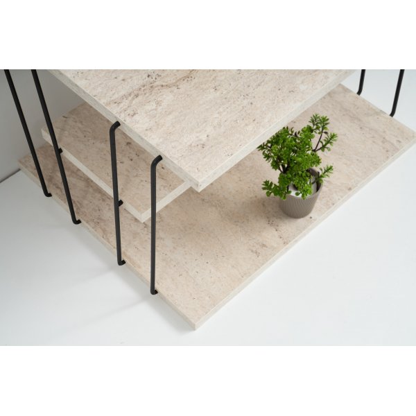 Lifon Beistelltisch - Schwarz/Marmor