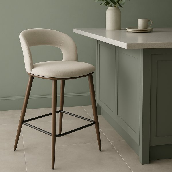 Barhocker beige/walnuss Sitzhhe 65 cm - Pelican