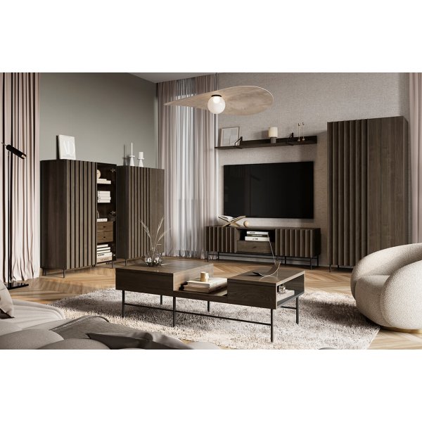 Piedmont Wandregal - Portland-Esche/Schwarz