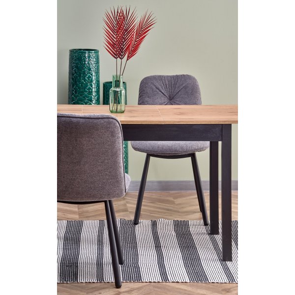 Rainer Esstisch 124-168 cm - Wotan Eiche/schwarz Rainer Esstisch 124-168 cm - Wotan Eiche/schwarz