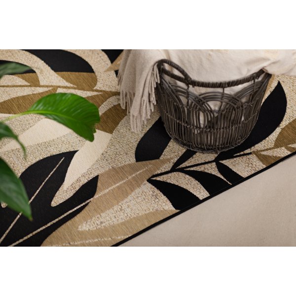 Domani Monstera flach gewebter Teppich Mehrfarbig Domani Monstera flach gewebter Teppich Mehrfarbig